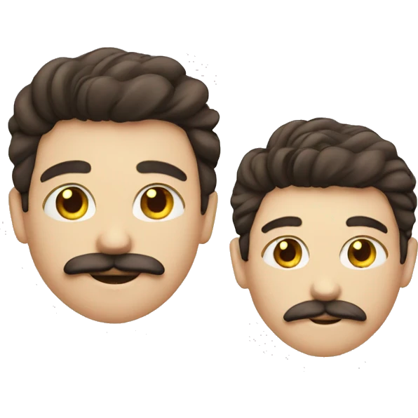 two boys white skin and one boy with moustache emoji