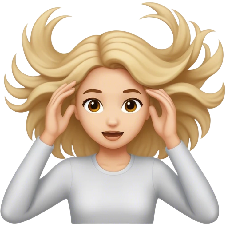 Girl flipping hair emoji