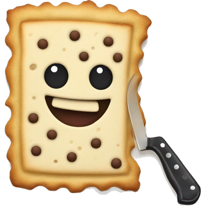 poptart smiling holding a knife emoji