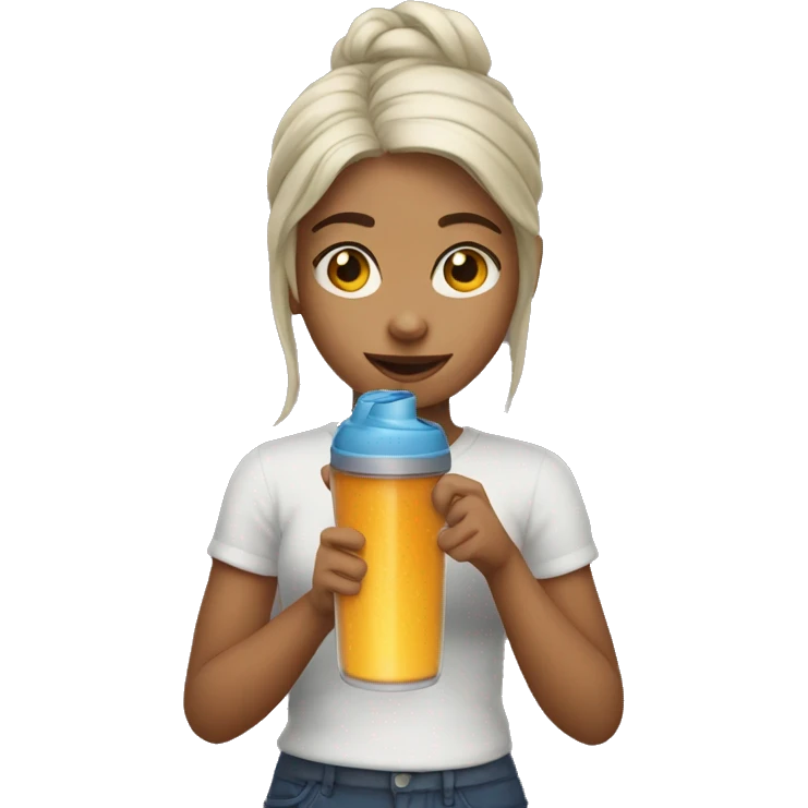 Girl with a shaker of fuxion emoji