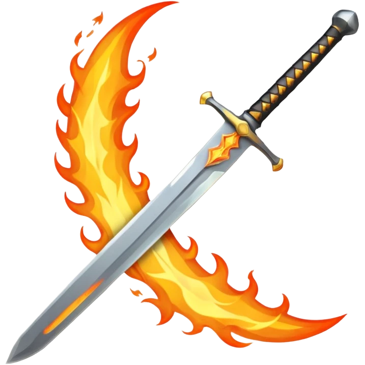 sword on fire crossed emoji