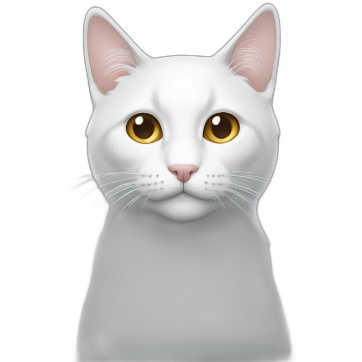 白色的猫 蓝色和黄色的眼睛 emoji