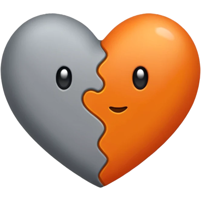 due foche innamorate con il cuore arancione  emoji