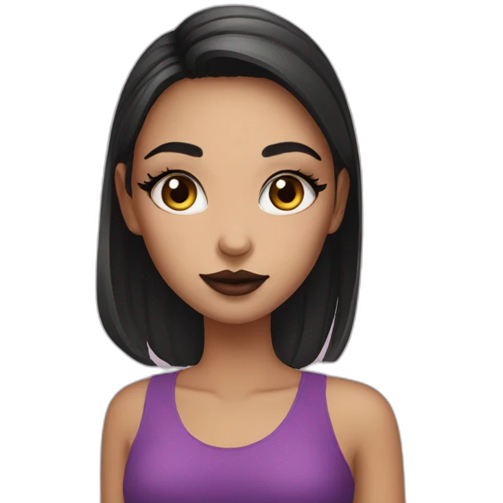 girl makeup with black cat emoji