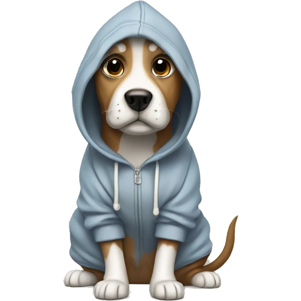 Dog wearing a hoodie ￼ emoji