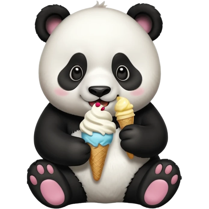 Panda eating ice cream emoji