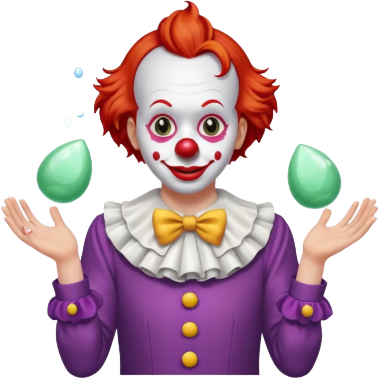 Clown dropping down to pick up soap looking from behind emoji