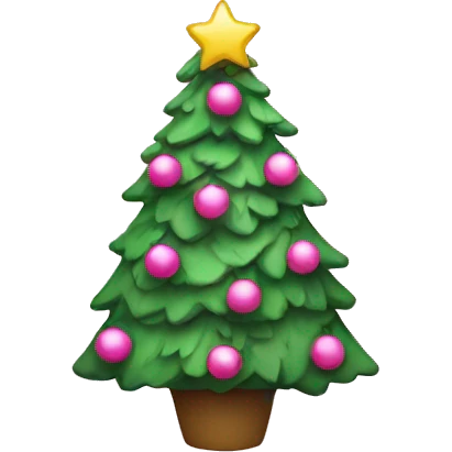 christmas tree in pink emoji
