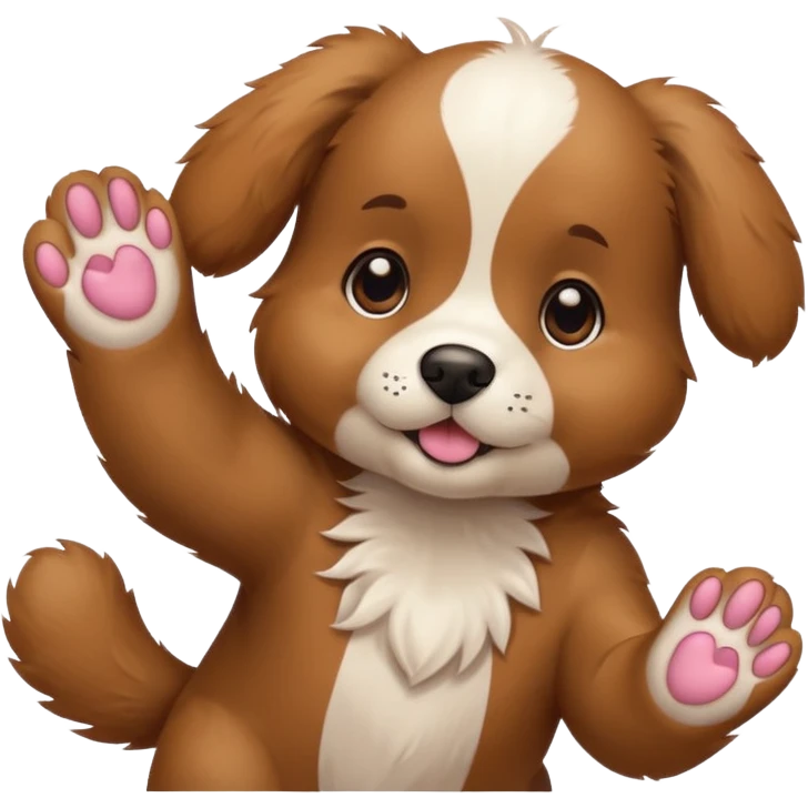puppy with paws up that tried emoji