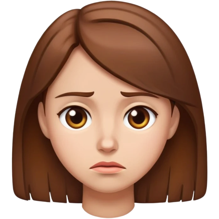 disappointed brown hair female emoji
