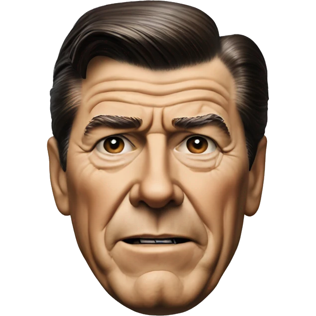 photorealistic Ronald Reagan serious emoji