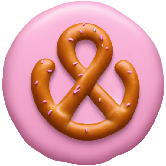 pretzel with pastel pink fondant emoji