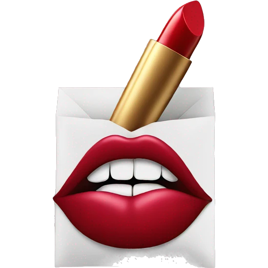 Lipstick kiss on letter emoji
