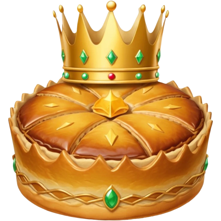galette des rois avec couronne sur le dessus. Pour un emoji slack emoji