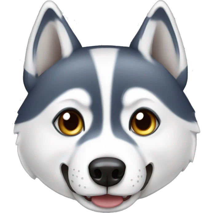 Husky with bone in mouth  emoji