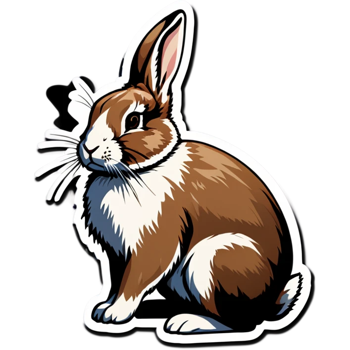 Brown white black tan realistic bunny emoji