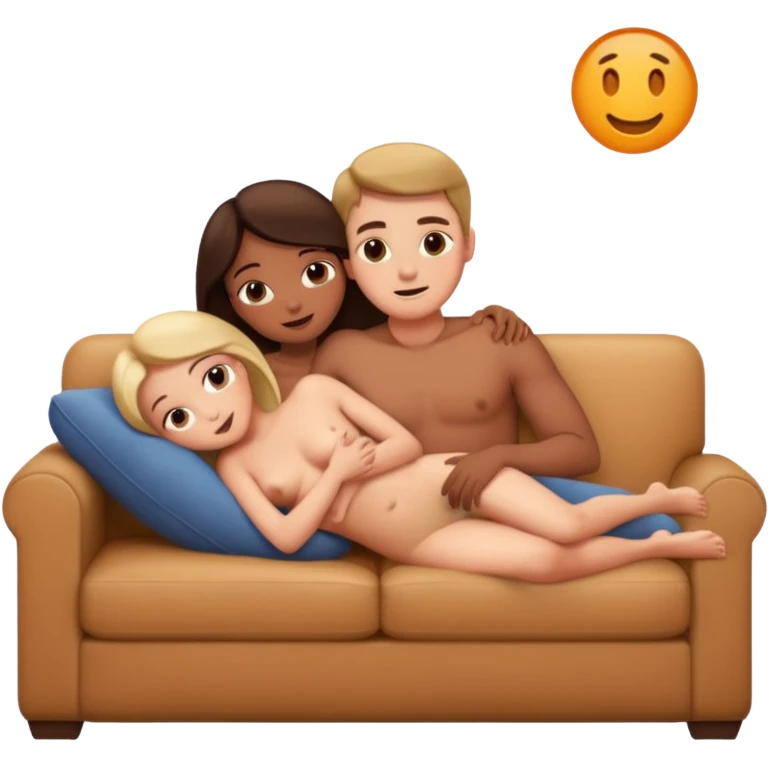 Couple laying down on couch together nude emoji