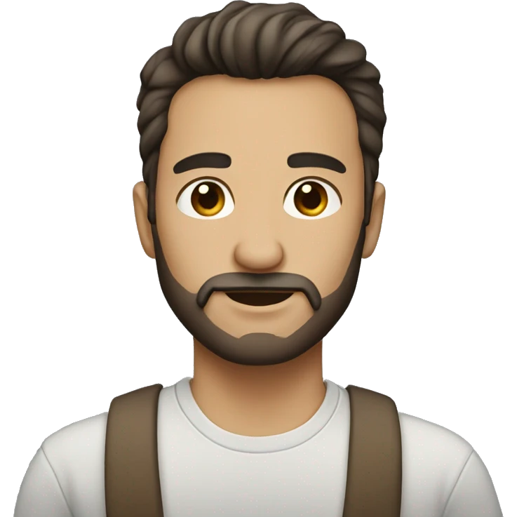 man with dark brown hair and little beard emoji