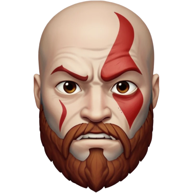 Visage de Kratos du jeu PlayStation emoji