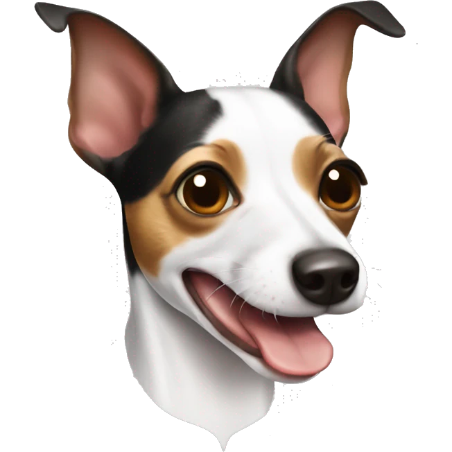 Rat terrier eating beef emoji