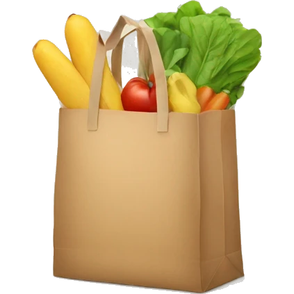 Grocery bag with food emoji