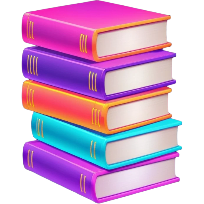glowing neon stack of books emoji
