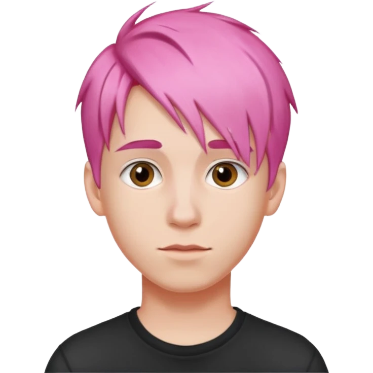 boy, pink hair, 20 years old emoji