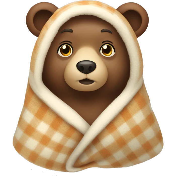 bear cozy in blanket emoji