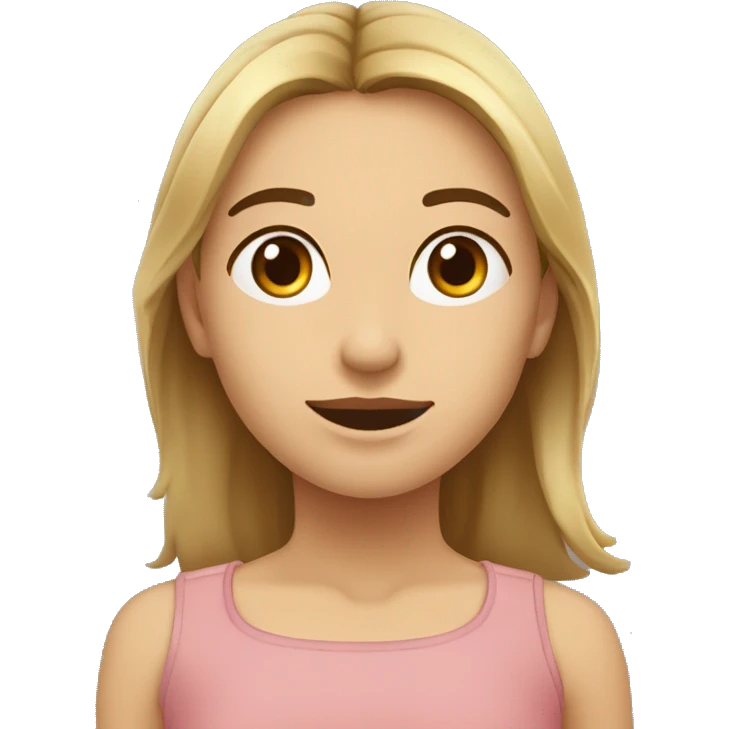 Fille avec le visage dans le pli du coude, tout en pointant le ciel dans la direction opposée avec les deux bras parallèles. emoji