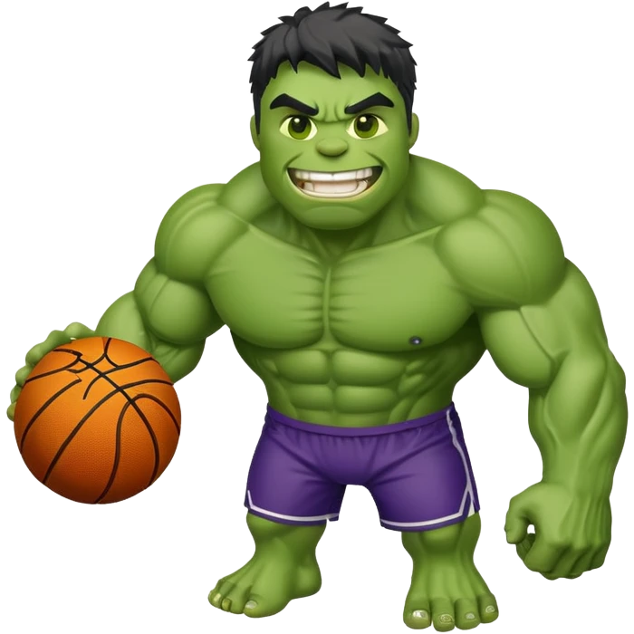 Hulk imoji with basketball  emoji
