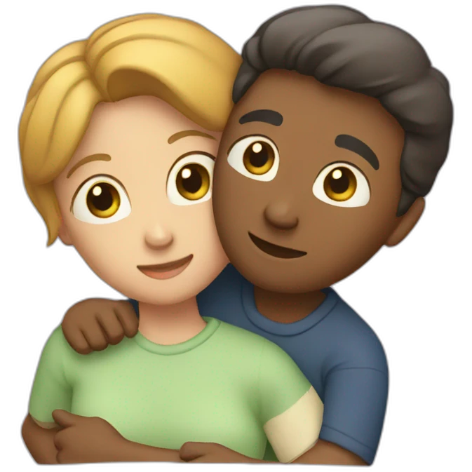 Couple Hugging on a bed emoji