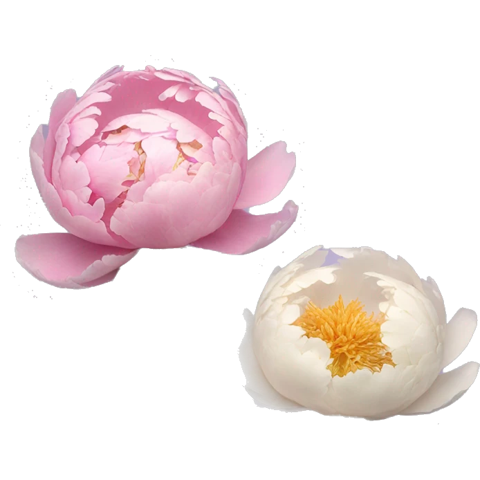 Two Peonies one closed one open emoji