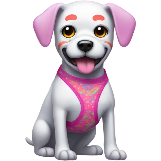 Pink skeleton dog with underwear  emoji