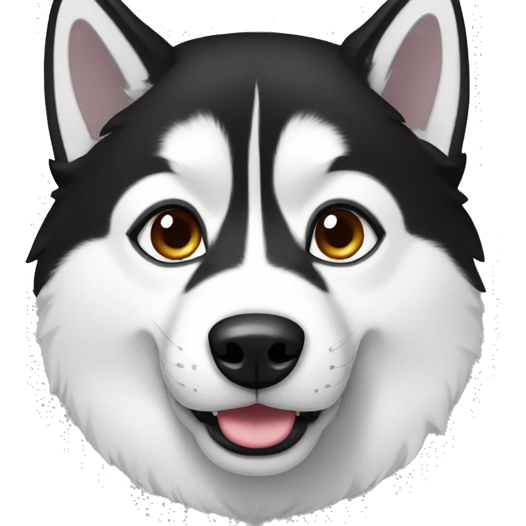 Husky black and white emoji