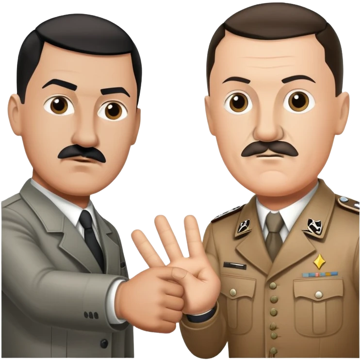 Hitler with ronaldo playing rock paper scissors emoji