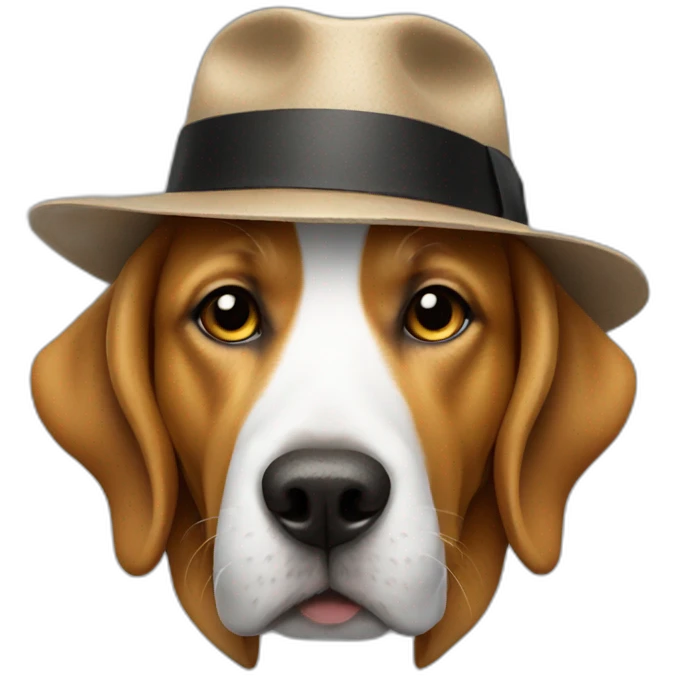 Dog with a hat and sigaret emoji