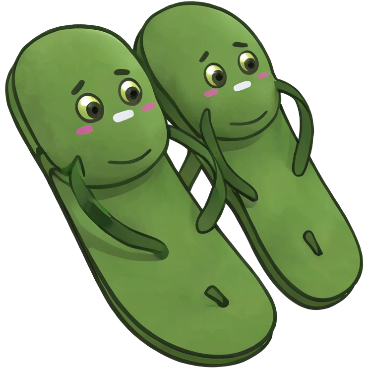 Calm emoji with a flip flop emoji