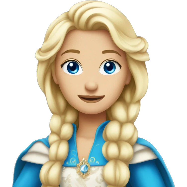 Princesse blonde blue eyes robe bleue emoji