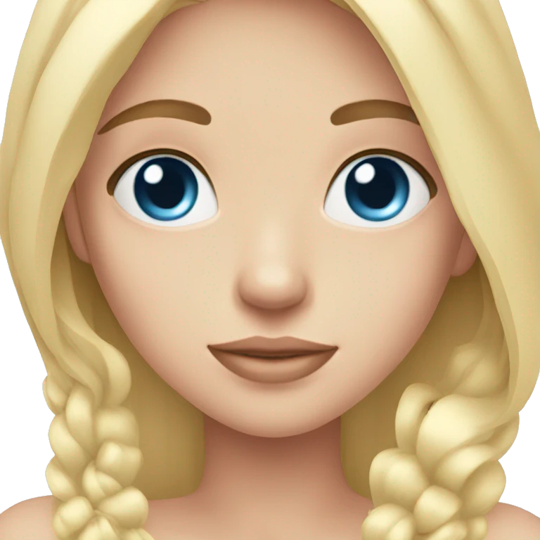 Blond blue eyes girl long hair rosé  emoji