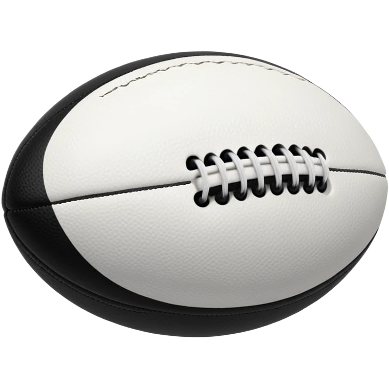 a white rugby ball with black stitching emoji