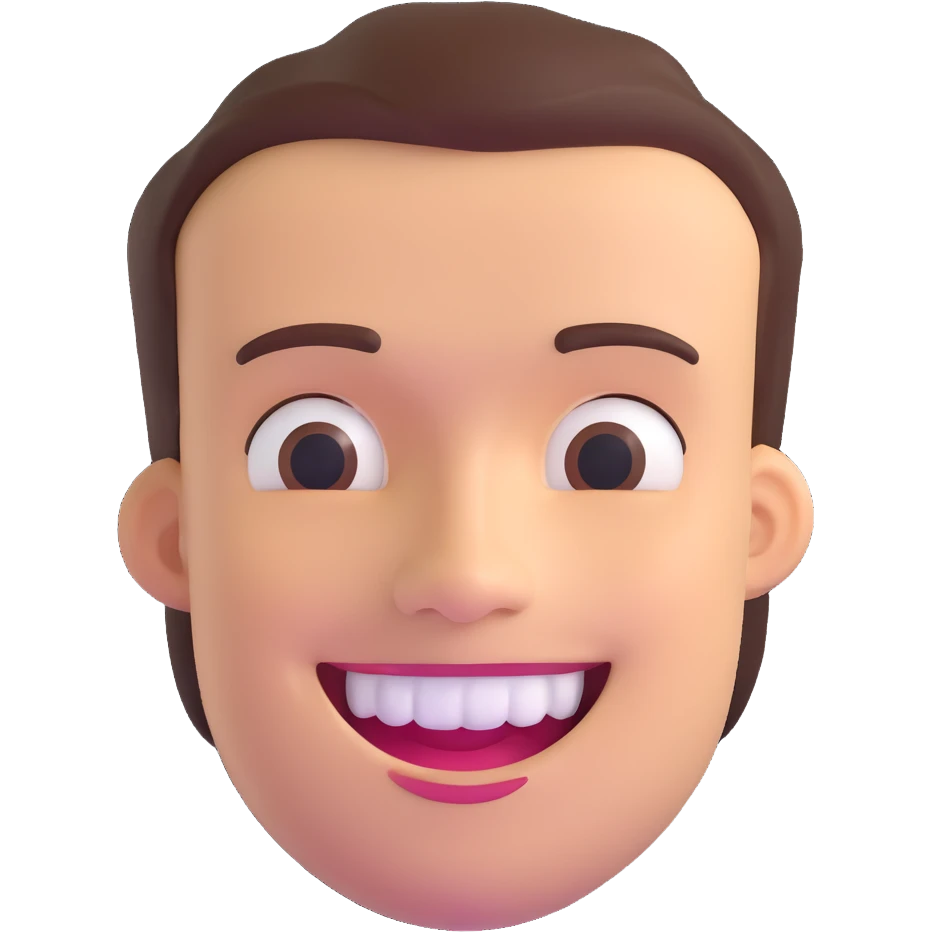 man with a wide smile and square jaw emoji