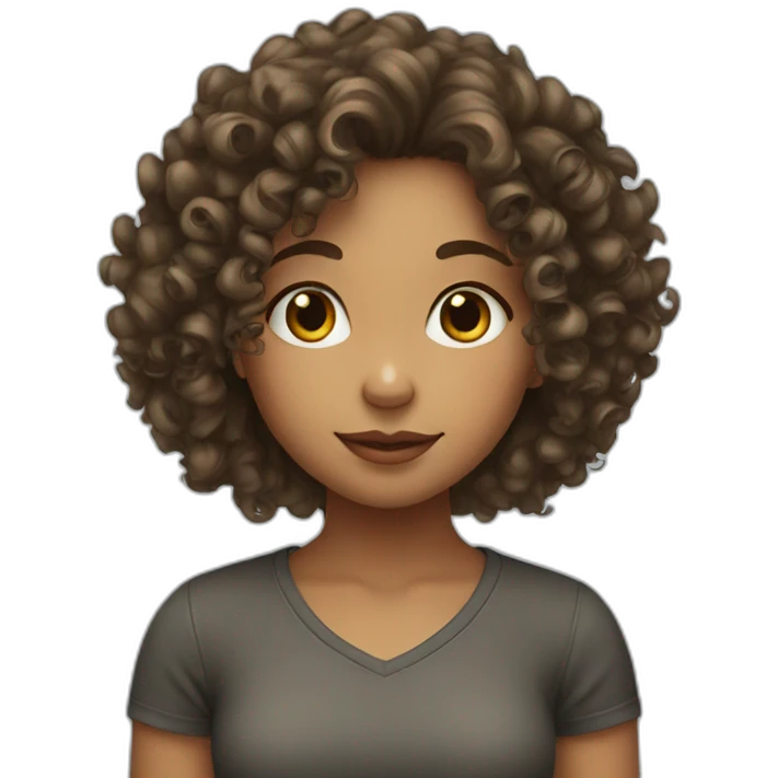 girl with curly hair long emoji