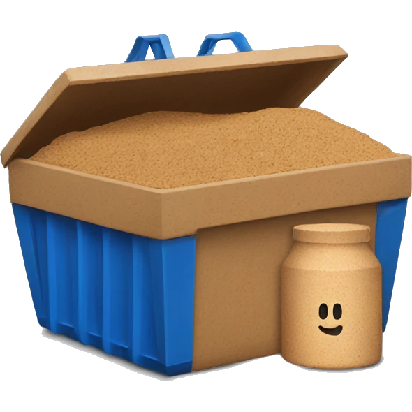 blue container with cork emoji