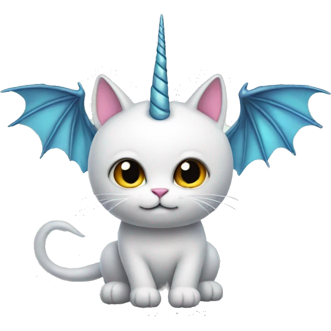 Cat with unicorn horn and dragon wings emoji