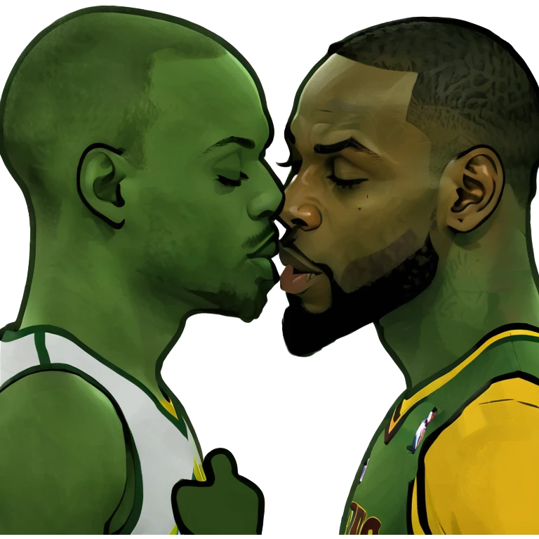 Steph curry and lebron kiss emoji