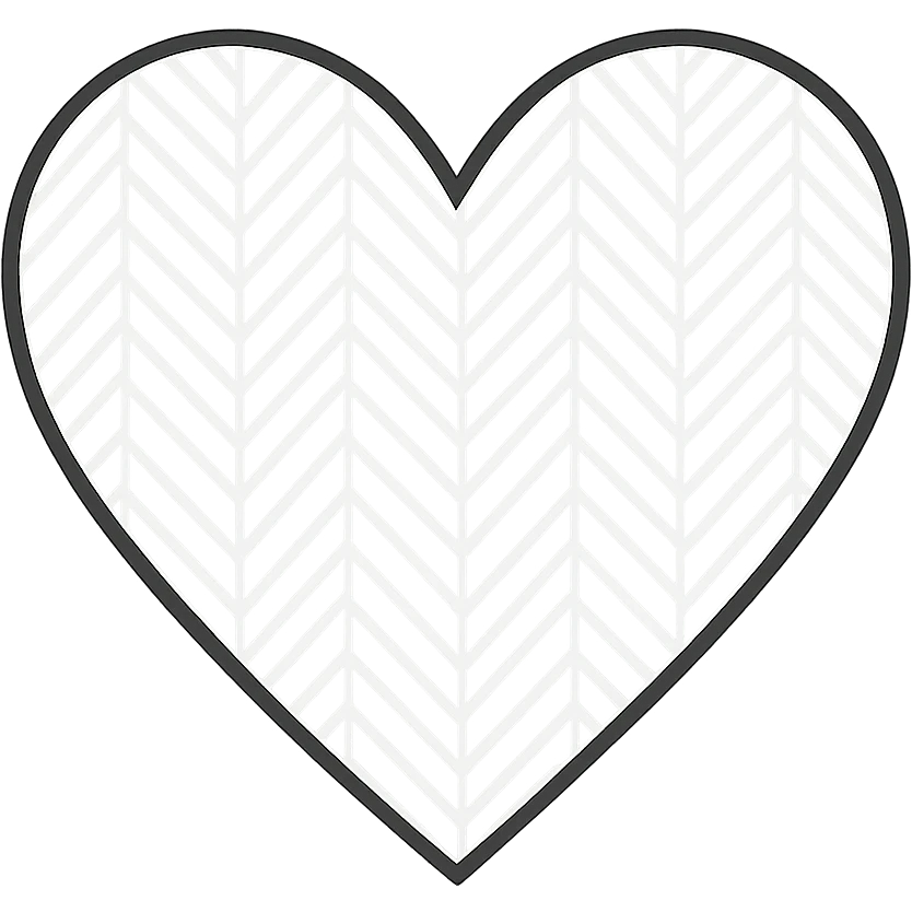 heart with a subtle herringbone pattern, clean digital illustration emoji