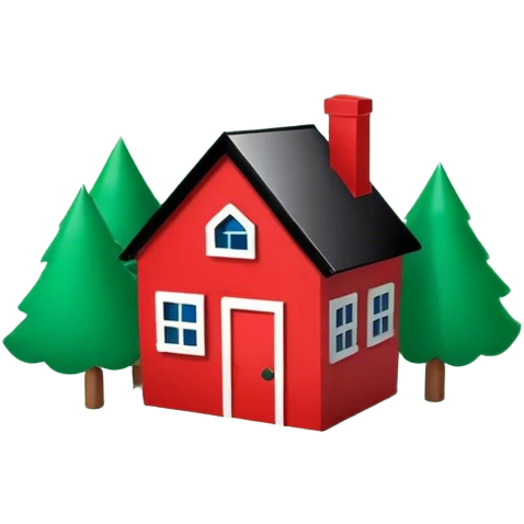 Monopoly Green and red houses emoji