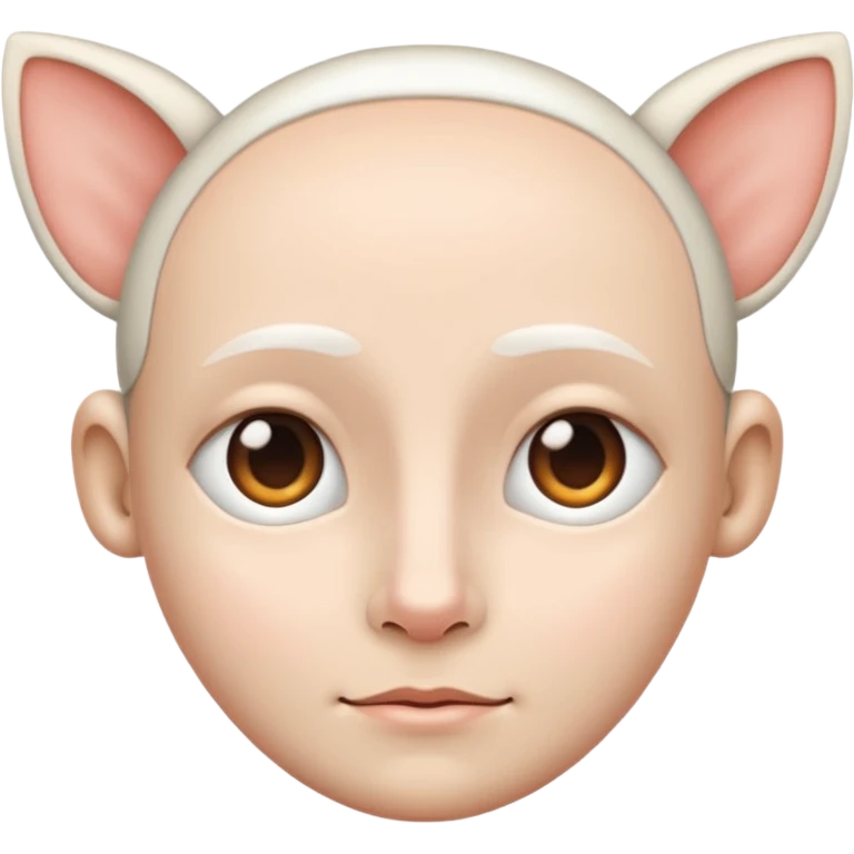 Hela ansiktet utom öronen ska vara vitt emoji