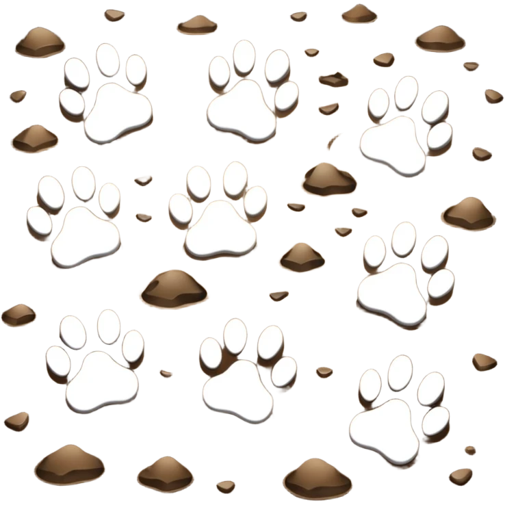 Weiße pfotenabdrücke emoji