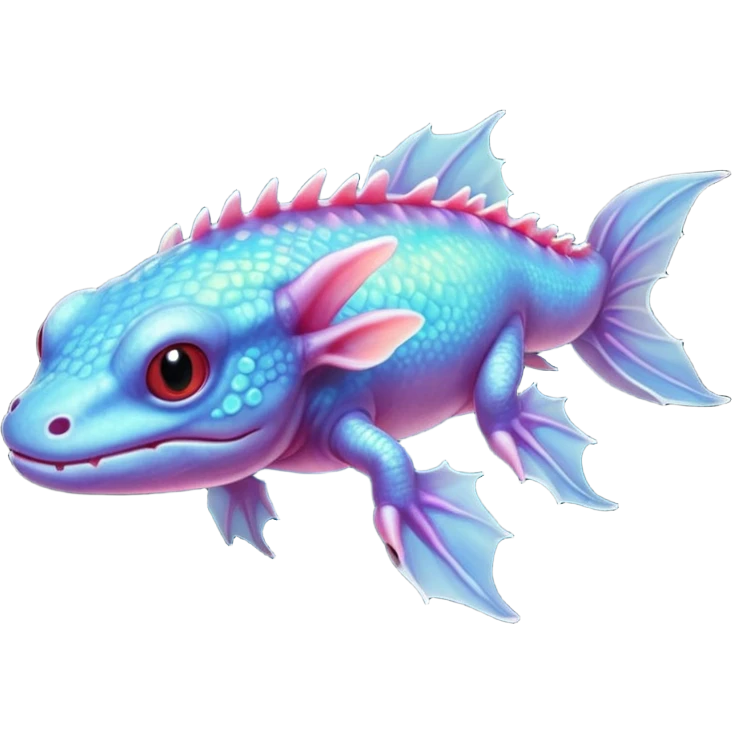 Realistic Axolotl-Fakémon-dragon emoji